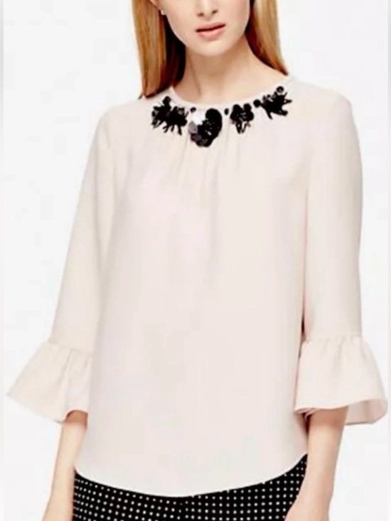 kate spade Tops - kate spade Blush Pink Embellished Neck Long-Sleeve Tunic size medium